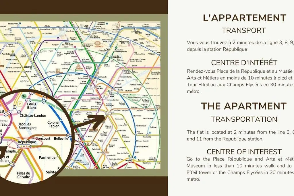 Appart 4Pers#1 Bedroom#Republique#Paris 3 location